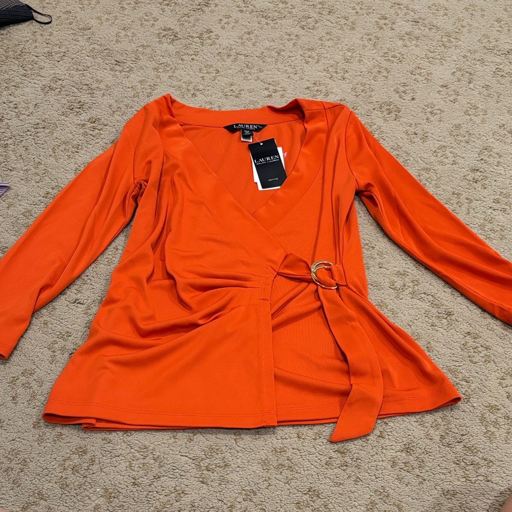 Lauren Ralph Lauren Women's Vibrant Orange Blouse